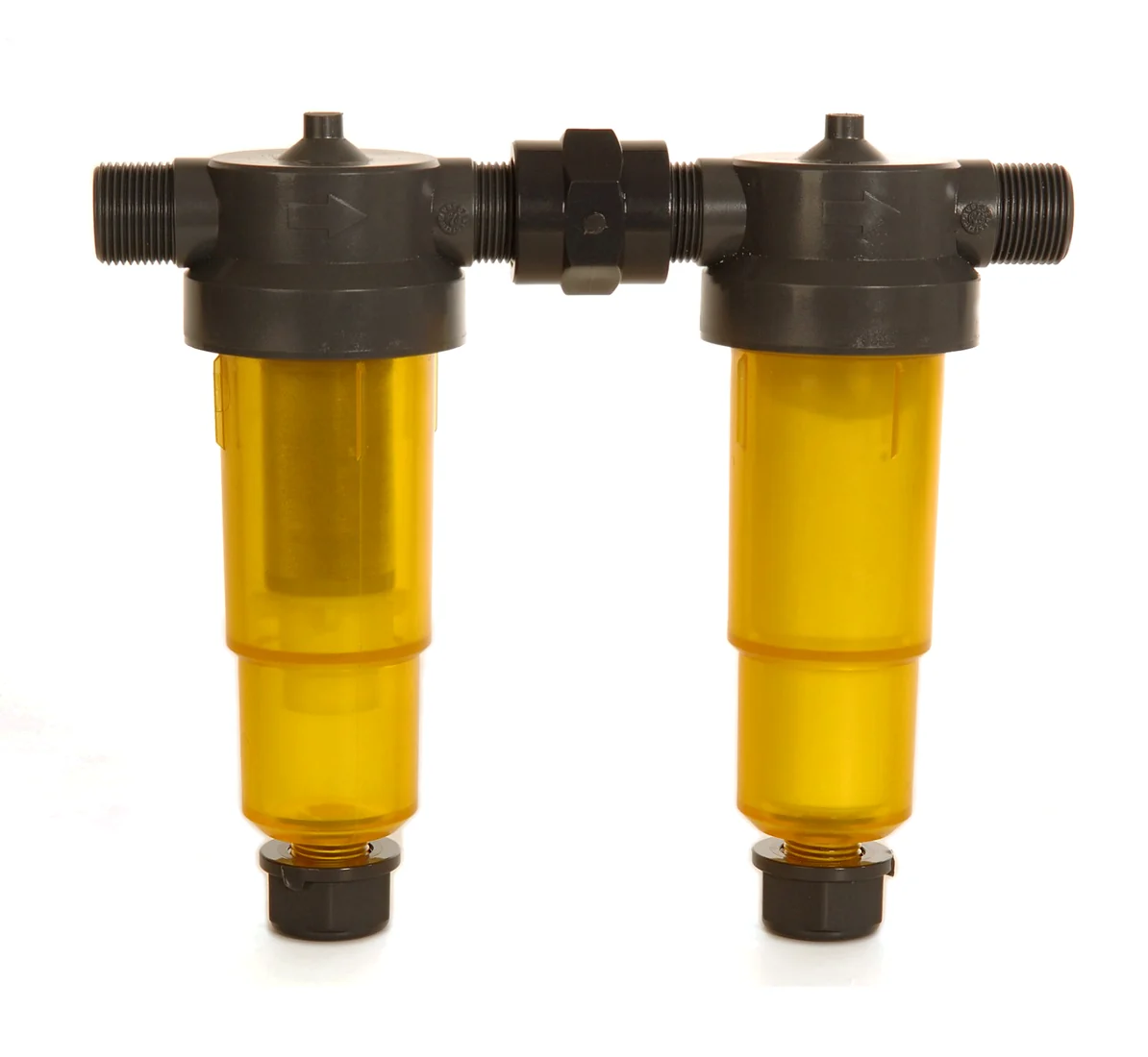 Foracal Complete System: stainless steel pre-filter and anti-limescale doser joined by a coupling